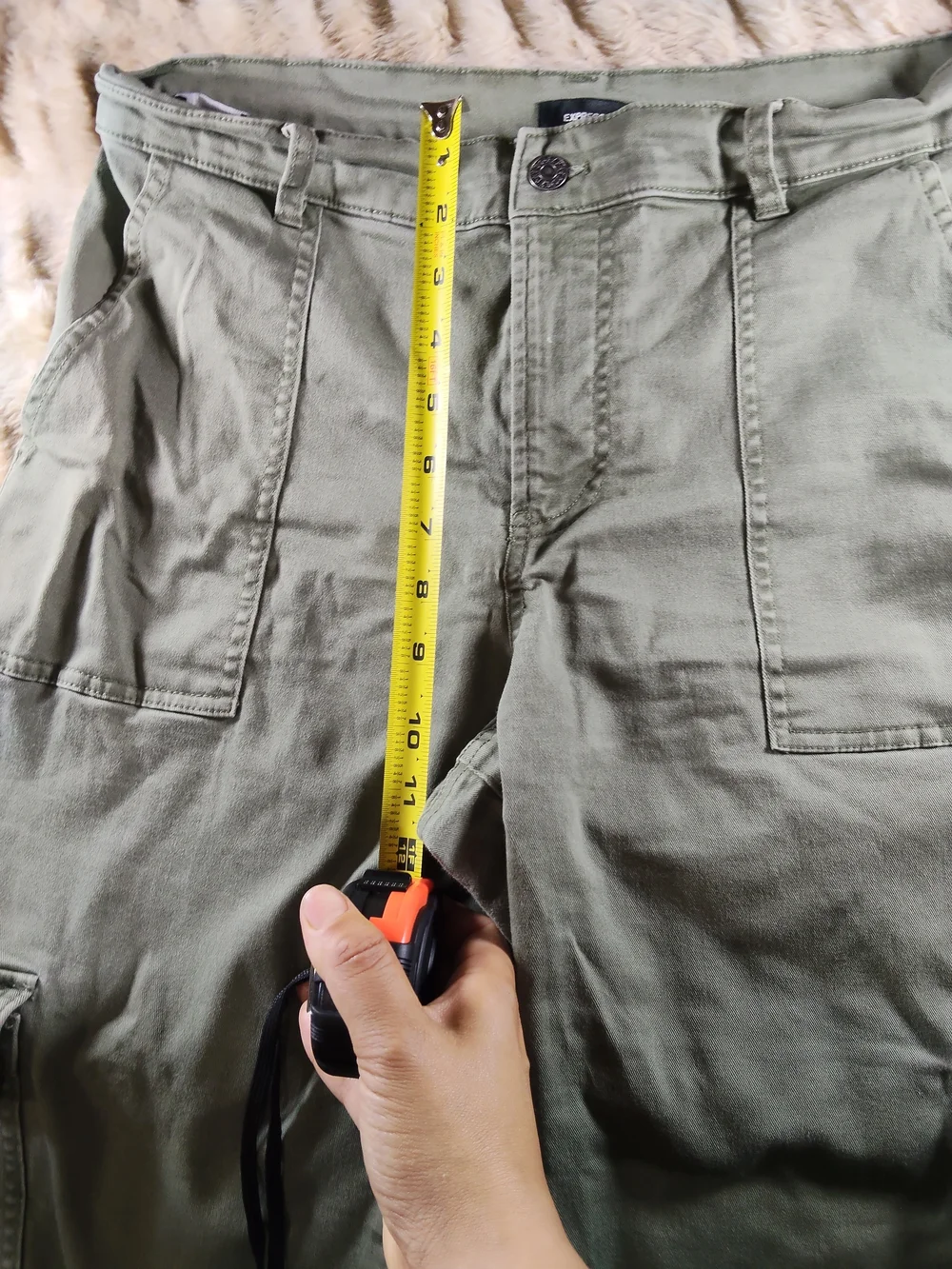 Express Olive Green Cargo Pants with Elastic Ankles - Picture 9 of 12